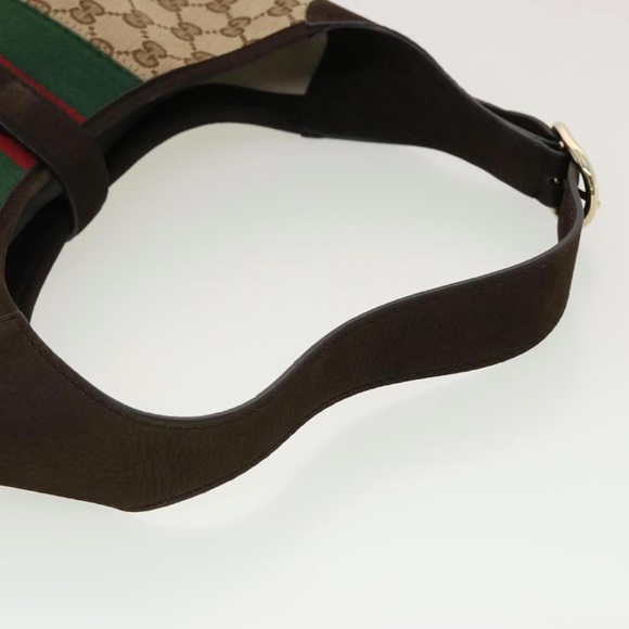 💎 ✨BEAUTIFUL ✨💎 Brown GG Canvas and Nubuck Leather Jackie Web Hobo crossbody - Picture 12 of 13